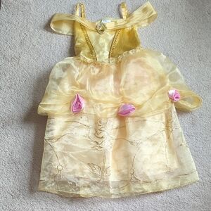 Disney Yellow Princess Dress-Up Gown with Pink Rosettes